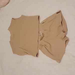 Zara tan 2 piece short set 6-9 month